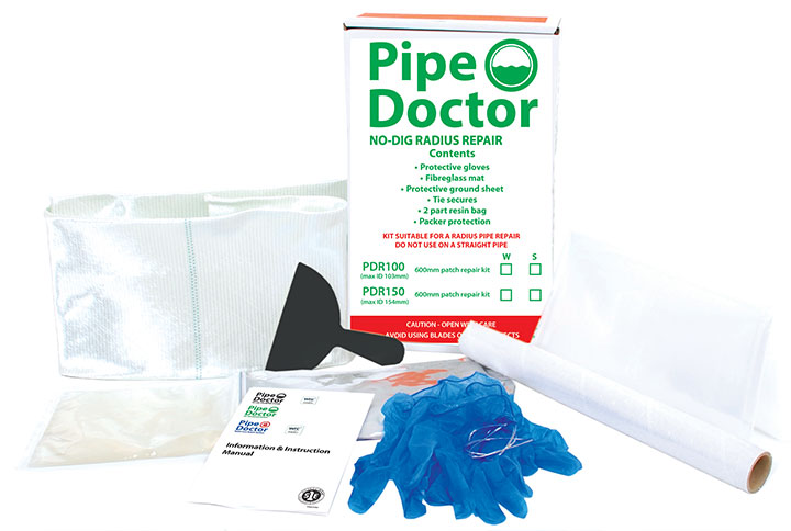 Pipe Doctor radius kit showing all contents